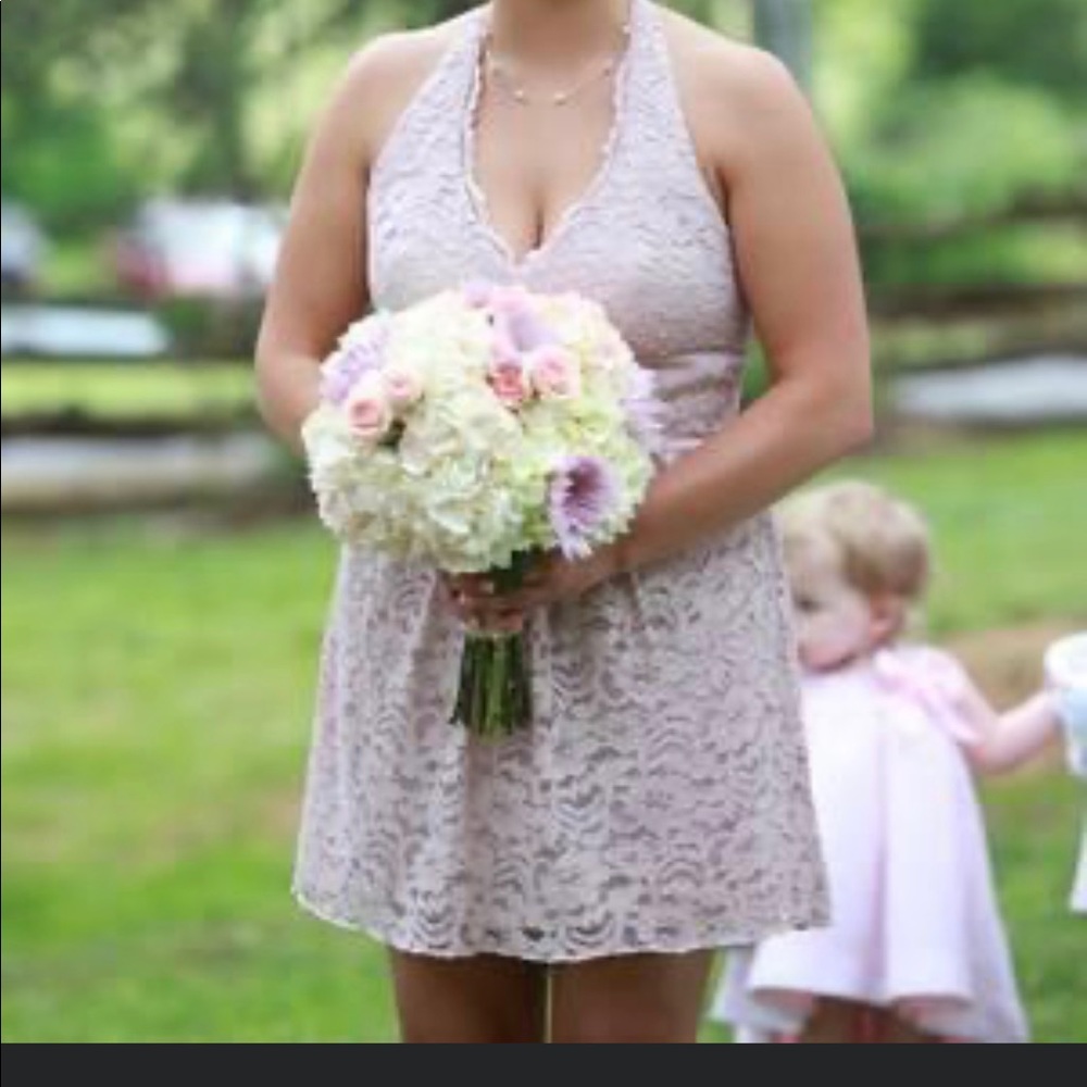 David’s Bridal Halter Lace Dress